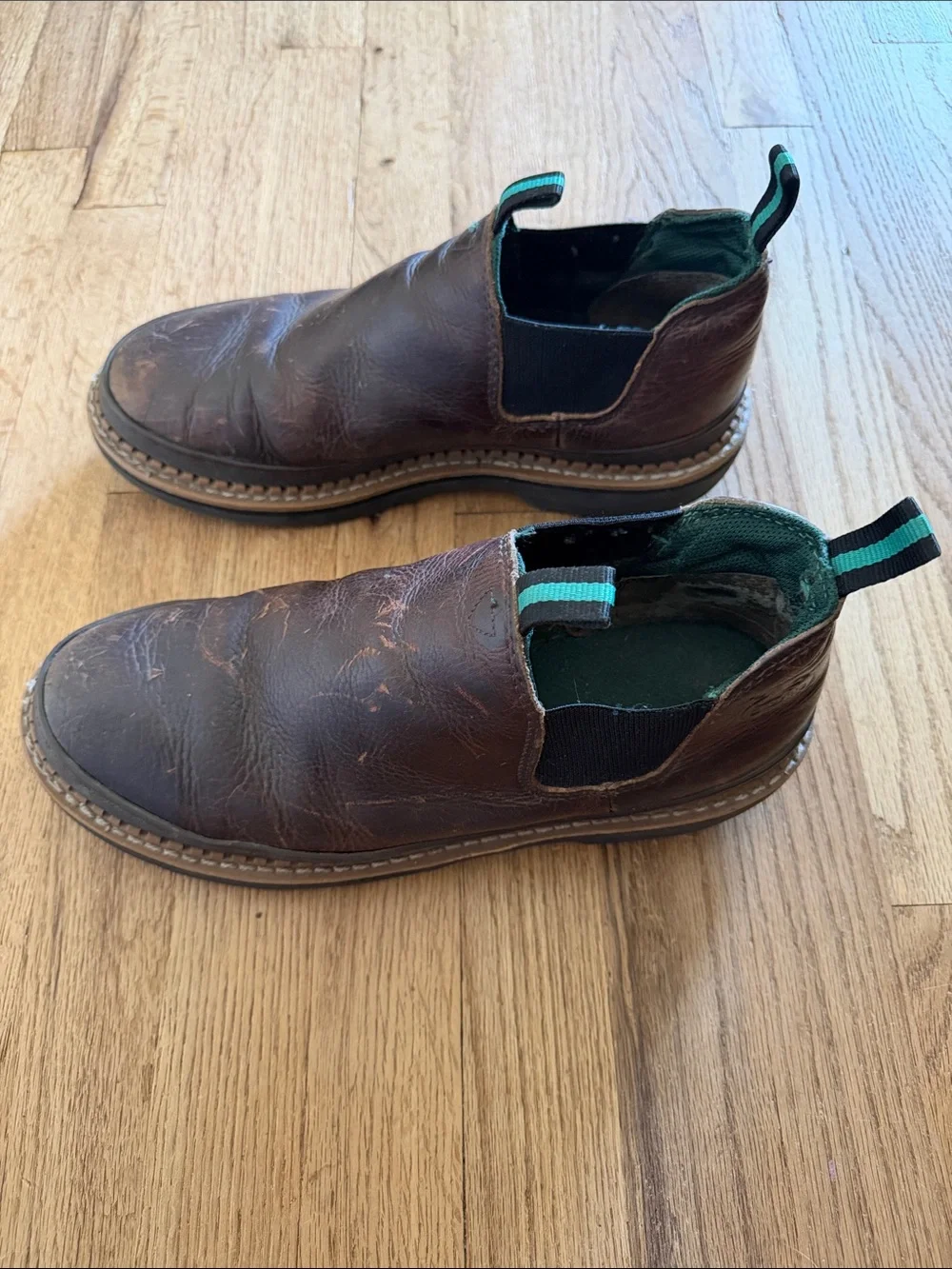 Georgia Boot Mens Giant Romeo Leather Slip On Work Shoes Brown 11M